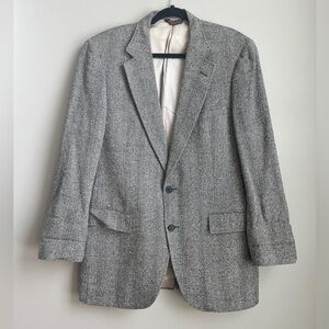 Vintage Bespoke Barrister Gray Tweed Two Button Men’s Blazer Sz 42R